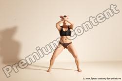 Underwear Martial art Woman White Moving poses Average long colored Dynamic poses Academic